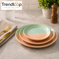 DANNY HOME 3-PIECE PORCELAIN SERVING BOWL SET 13CM + 16CM + 18CM PEACH & MINT GREEN GS2105-06