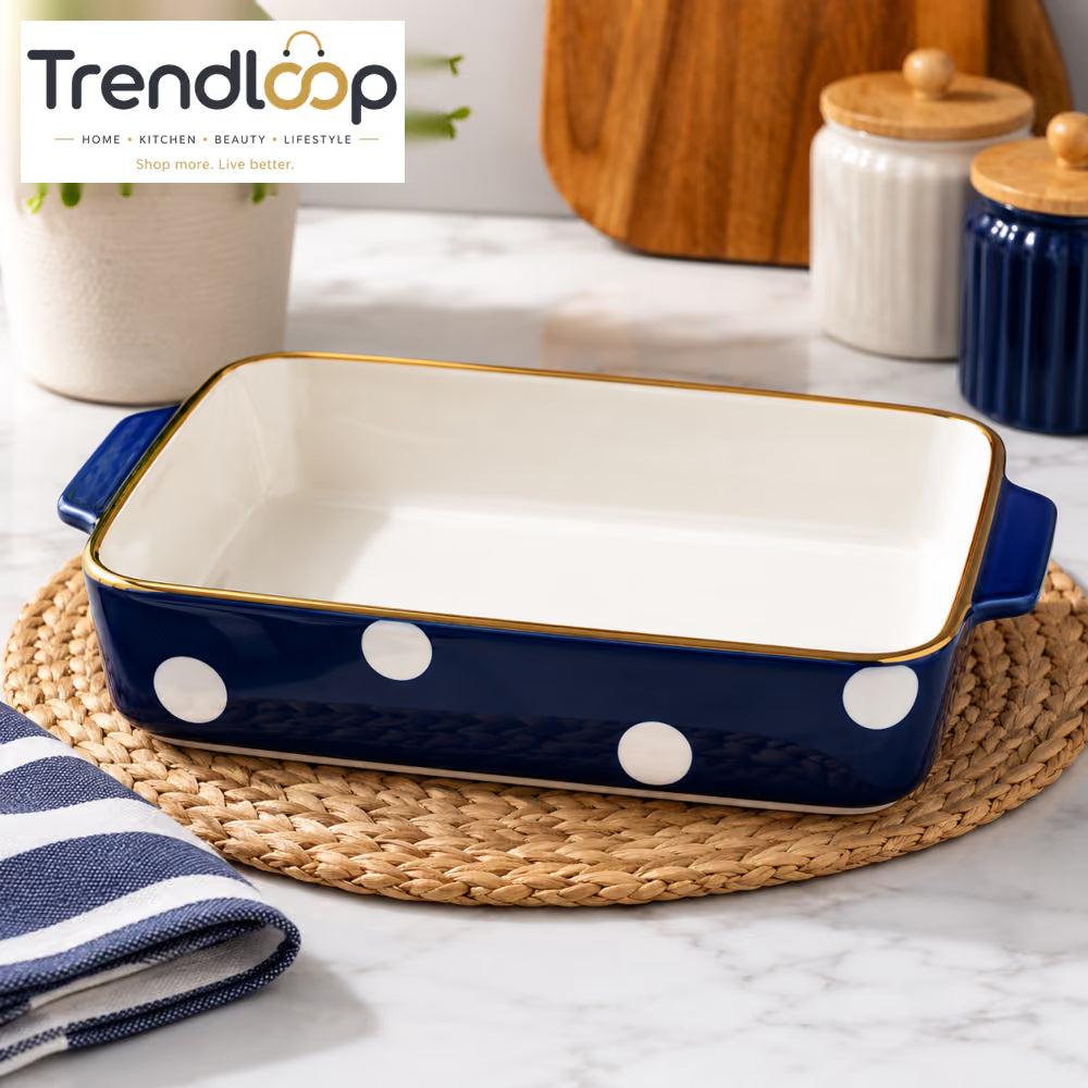 DANNY HOME RECTANGULAR ENAMEL BAKEWARE ROASTING & CASSEROLE PAN WITH SIDE HANDLES 11.75" CZT06-38