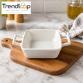 DANNY HOME 4.25" PORCELAIN SQUARE DISH WITH HANDLES – BW26-60