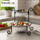 DANNY HOME 2 TIER PORCELAIN BOWL STAND SET – BW20-99