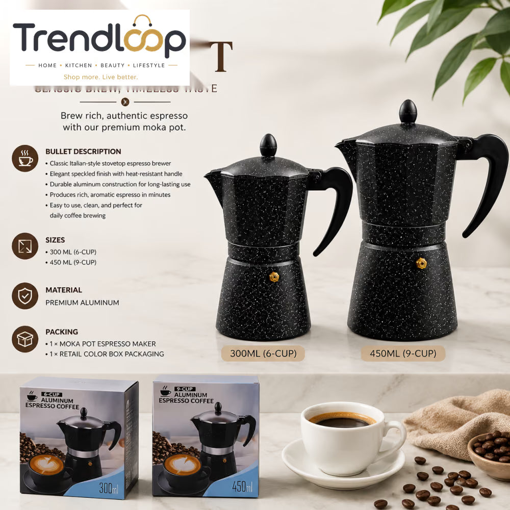 PREMIUM SPECKLED MOKA POT ESPRESSO MAKER