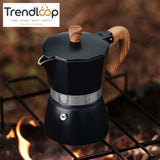VINTAGE WOODEN HANDLE MOKA POT ESPRESSO MAKER
