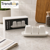 DANNY HOME 4 PIECE OPAL GLASS SALT & PEPPER SHAKER SET – BW20-22/4C