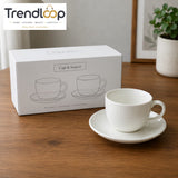 DANNY HOME 6 PIECE OPAL GLASS CUP & SAUCER SET 250ML – BW20-109/6C