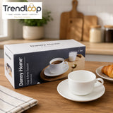 DANNY HOME 6 PIECE OPAL GLASS CUP & SAUCER SET 215ML – BW20-06/6C