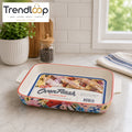 DANNY HOME COLORFUL DECORATIVE STONEWARE RECTANGULAR BAKEWARE DISH WITH HANDLES – ASC004-KP3