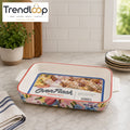 DANNY HOME COLORFUL DECORATIVE STONEWARE RECTANGULAR BAKEWARE DISH WITH HANDLES – ASC004-KP2