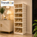 SPACE-SAVING DOUBLE DOOR SHOE STORAGE 6 COMPARMENT CABINET