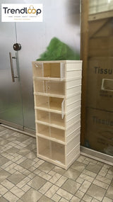 SPACE-SAVING DOUBLE DOOR SHOE STORAGE 6 COMPARMENT CABINET