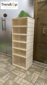 SPACE-SAVING DOUBLE DOOR SHOE STORAGE 6 COMPARMENT CABINET
