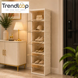 SPACE-SAVING 6-COMPARTMENT FOLDABLE SHOE STORAGE CABINET