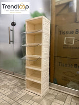 SPACE-SAVING 6-COMPARTMENT FOLDABLE SHOE STORAGE CABINET