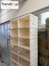 SPACE-SAVING 9-COMPARTMENT FOLDABLE SHOE STORAGE CABINET