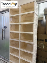 SPACE-SAVING 9-COMPARTMENT FOLDABLE SHOE STORAGE CABINET