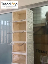 SPACE-SAVING 9-COMPARTMENT FOLDABLE SHOE STORAGE CABINET