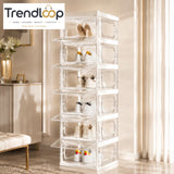 SPACE-SAVING FOLDABLE SHOE CABINET WITH CLEAR DISPLAY DOORS 9-COMPARTMENT