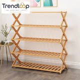 HOMDELUX MULTILAYER BAMBOO FOLDABLE SHOE RACK - 5 LAYERS