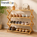 HOMDELUX MULTILAYER BAMBOO FOLDABLE SHOE RACK - 4 LAYERS