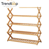 HOMDELUX MULTILAYER BAMBOO FOLDABLE SHOE RACK - 4 LAYERS