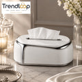 PREMIUM LUXURY CRYSTAL PLASTIC TISSUE BOX HOLDER - SILVER