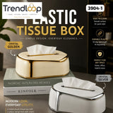PREMIUM LUXURY CRYSTAL PLASTIC TISSUE BOX HOLDER - SILVER