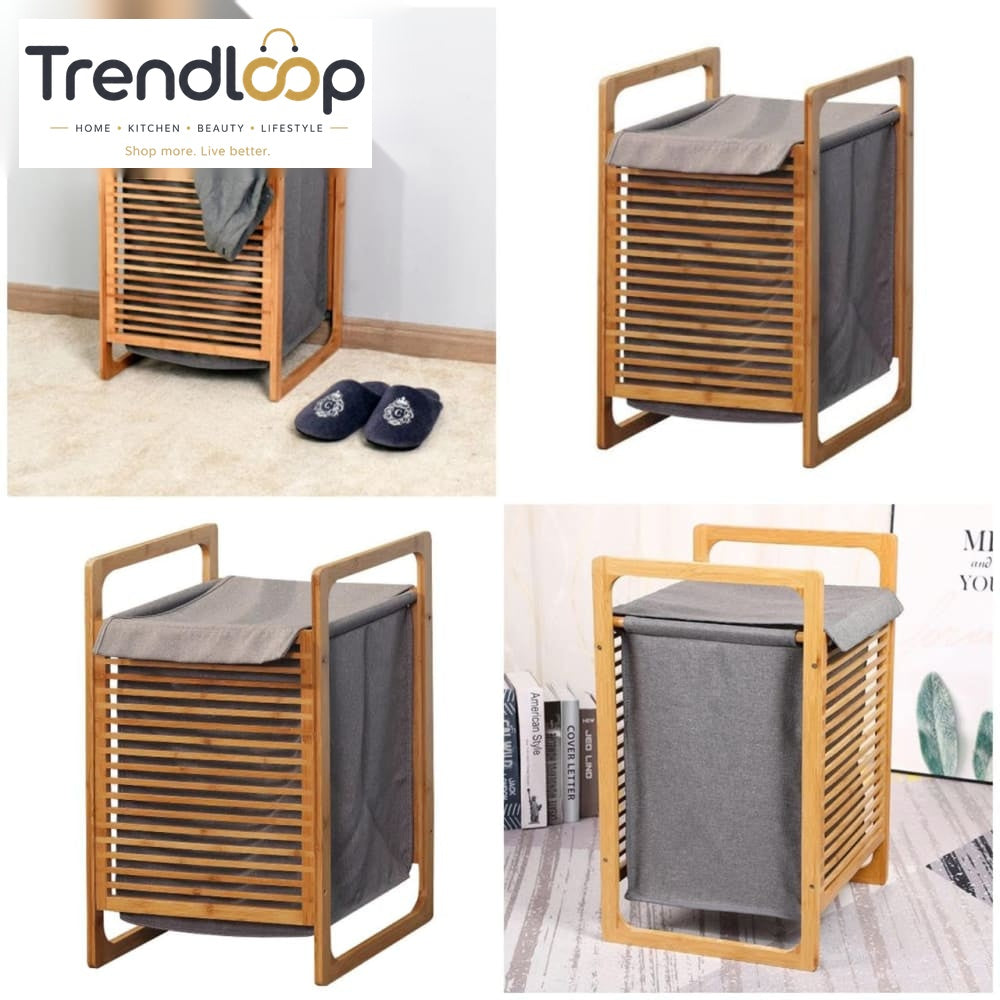 HOMDELUX BAMBOO LAUNDRY BASKET - 1-TIER