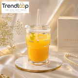DUCK GLASS JUICE CUP WITH STRAW – 350ML
