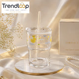 DUCK GLASS JUICE CUP WITH STRAW – 350ML