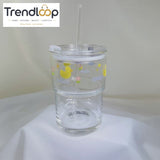 DUCK GLASS JUICE CUP WITH STRAW – 350ML