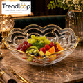 PREMIUM CRYSTAL FRUIT SERVING BOWL WITH GOLDEN RIM