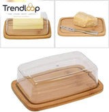 MINIMALIST BUTTER DISH WITH BAMBOO TRAY
