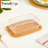 MINIMALIST BUTTER DISH WITH BAMBOO TRAY