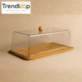 ACRYLIC CAKE & DESSERT DISPLAY COVER WITH BAMBOO TRAY