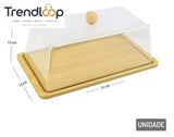 ACRYLIC CAKE & DESSERT DISPLAY COVER WITH BAMBOO TRAY
