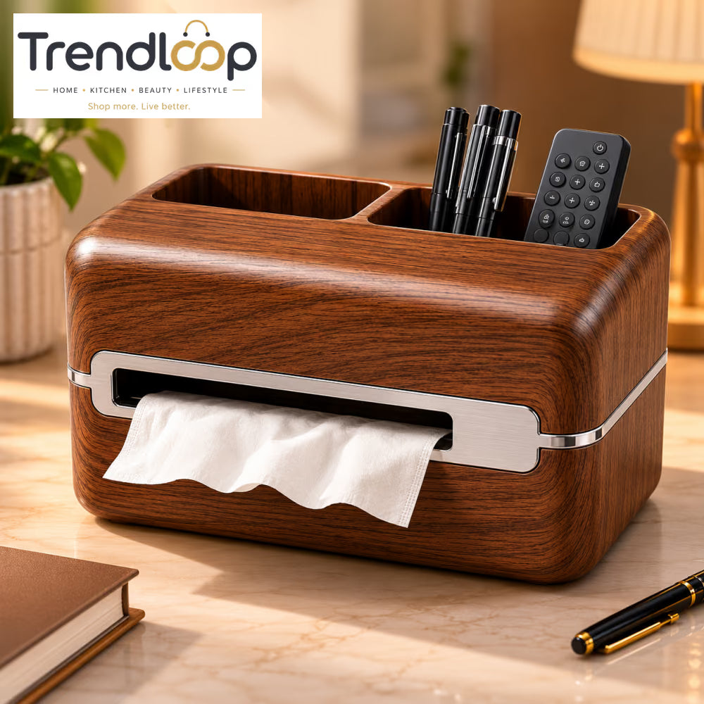 LUXURY MAGNETIC TISSUE BOX & REMOTE CONTROL ORGANIZER