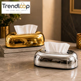 LUXURY CHROME TISSUE BOX HOLDER - SILVER