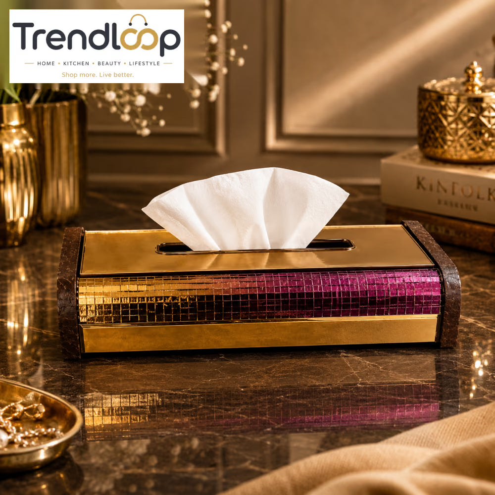 LUXURY MOSAIC DECORATIVE TISSUE BOX HOLDER