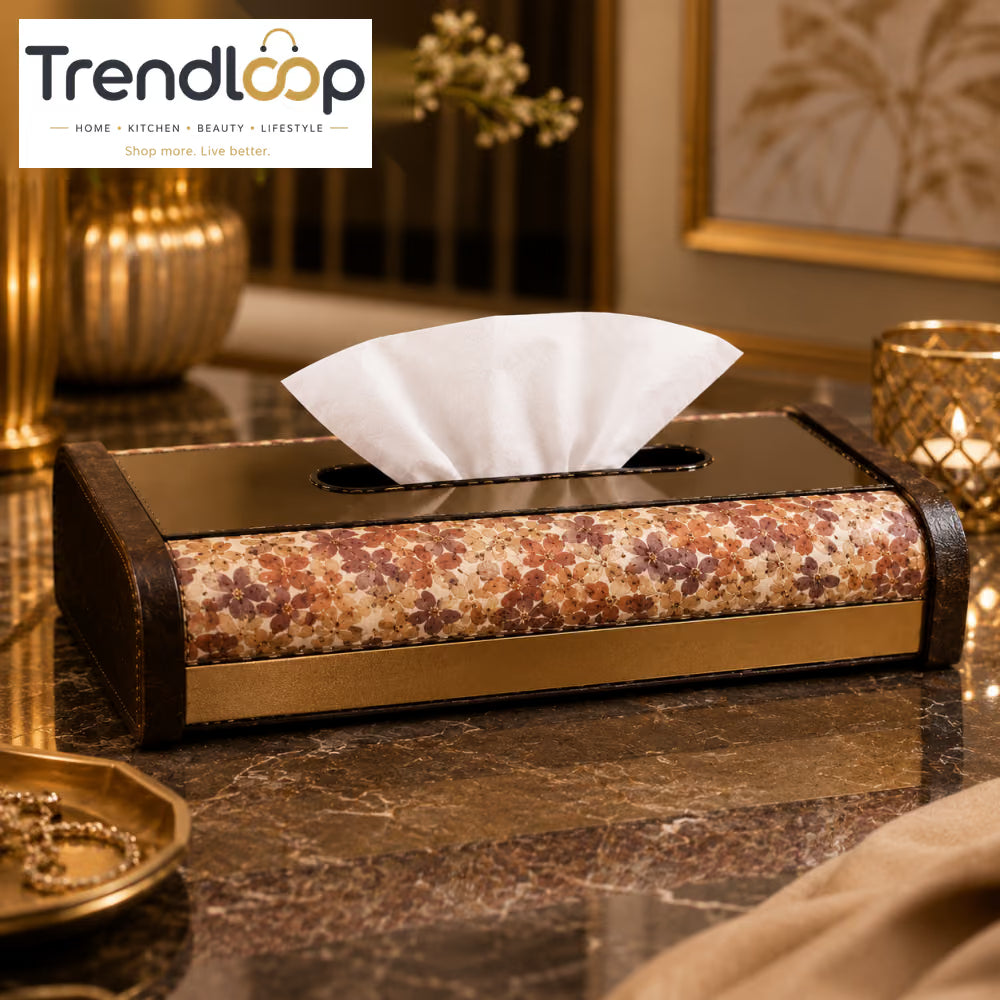 LUXURY FLORAL DECORATIVE TISSUE BOX HOLDER