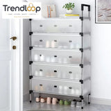 DUSTPROOF SHOE ORGANIZER RACK HEAVY DUTY STORAGE STAND FOR SHOES HEELS TOYS & MORE – HALLWAY DORM & GARAGE - 9 LAYER