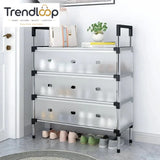 DUSTPROOF SHOE ORGANIZER RACK HEAVY DUTY STORAGE STAND FOR SHOES HEELS TOYS & MORE – HALLWAY DORM & GARAGE - 9 LAYER