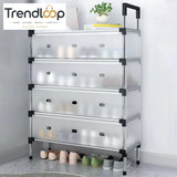 DUSTPROOF SHOE ORGANIZER RACK HEAVY DUTY STORAGE STAND FOR SHOES HEELS TOYS & MORE – HALLWAY DORM & GARAGE - 9 LAYER