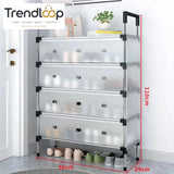 DUSTPROOF SHOE ORGANIZER RACK HEAVY DUTY STORAGE STAND FOR SHOES HEELS TOYS & MORE – HALLWAY DORM & GARAGE - 9 LAYER