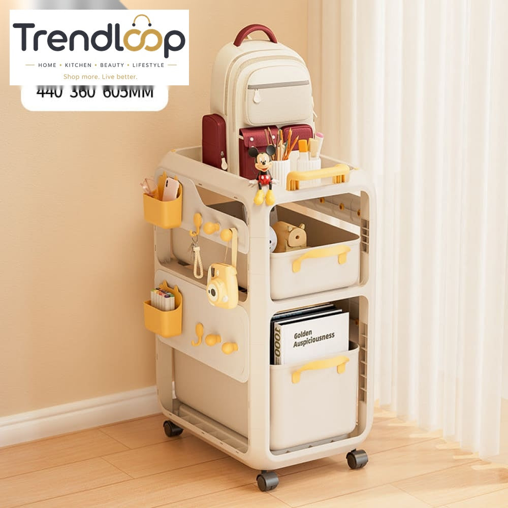 MULTIPURPOSE MOVABLE STORAGE ORGANIZER CART - 3 LAYER