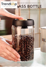 VACUUM GLASS STORAGE JAR – AIRTIGHT COFFEE & FOOD CONTAINER