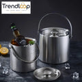 PREMIUM STAINLESS STEEL ICE BUCKET SET WITH TONGS