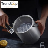 PREMIUM STAINLESS STEEL ICE BUCKET SET WITH TONGS