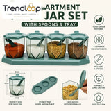 ROYAL 4 GRID SEASONING CONTAINER SET WITH SPOONS