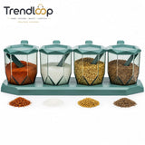 ROYAL 4 GRID SEASONING CONTAINER SET WITH SPOONS