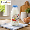CARTOON COW  MILK BOTTLE WITH LID