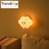 CUTE SILICONE LED NIGHT LIGHT USB RECHARGEABLE TOUCH CONTROL - STICKY MOON
